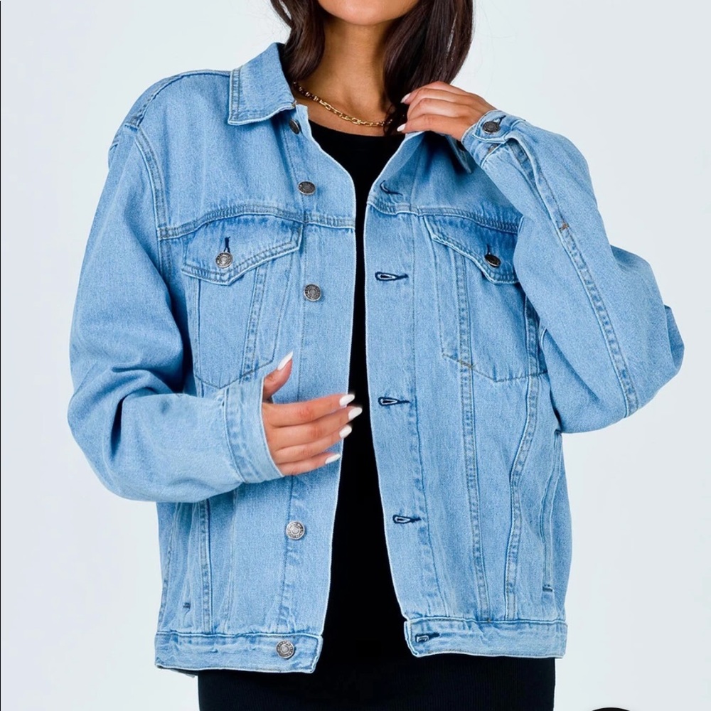 Princess Polly western denim jacket - pale blue